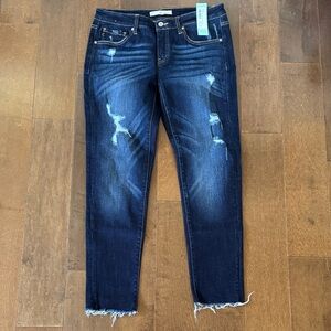 KanCan Dark Blue Distressed Skinny Jeans